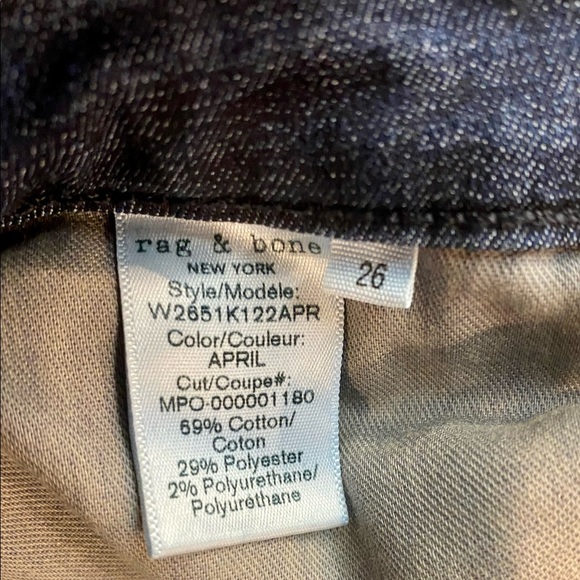 rag and bone cate mid-rise ankle skinny April wash Nearly new jeans Sz 26 - Picture 3 of 6